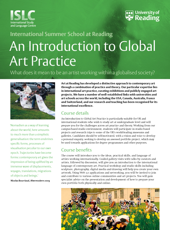 International Summer School at Reading. An Introduction to Globa